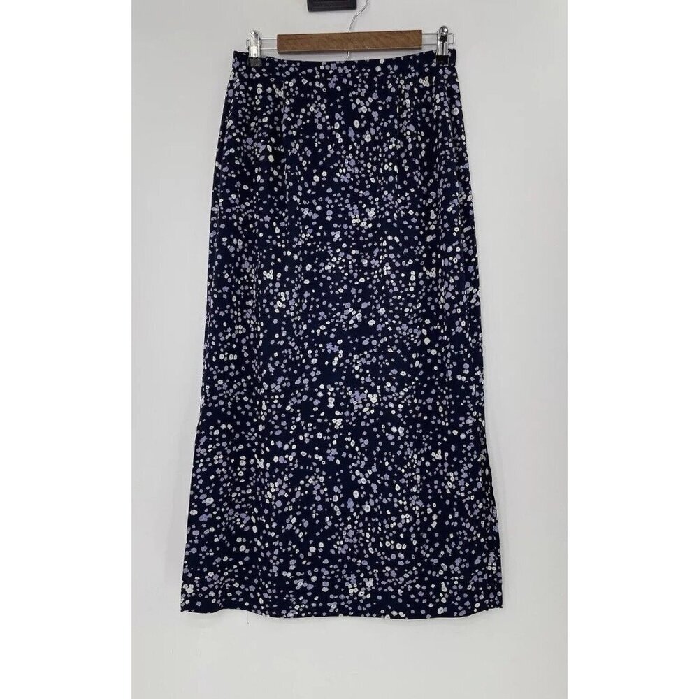 Pendleton Women’s Floral Navy‎ Maxi Skirt Sz 6 Side Slit Cottage Prairie Modest